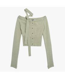 EERST（イアスト）の「Off-Shoulder Cardigan [Beige Khaki]（カーディガン/ボレロ）」