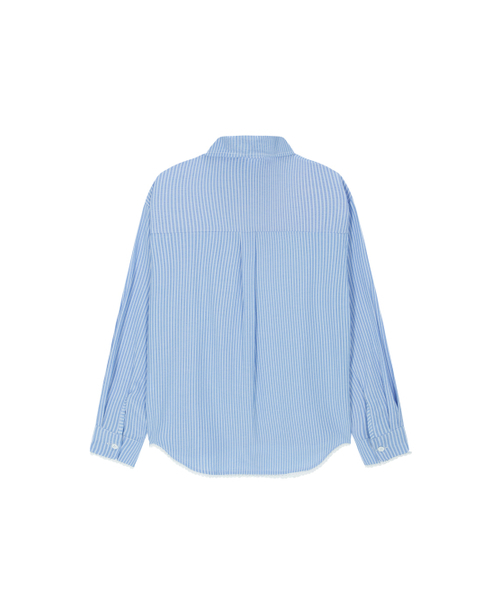 SALAD BAGUNI(サラダバグニ)の「Lace pocket seersucker shirt - blue(シャツ/ブラウス・レディース・その他・FREE)」の2枚目の写真