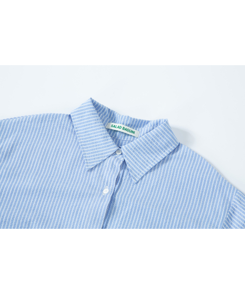 SALAD BAGUNI(サラダバグニ)の「Lace pocket seersucker shirt - blue(シャツ/ブラウス・レディース・その他・FREE)」の4枚目の写真