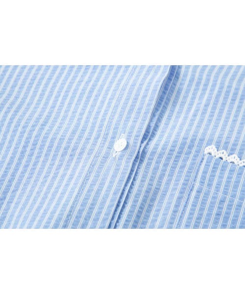 SALAD BAGUNI(サラダバグニ)の「Lace pocket seersucker shirt - blue(シャツ/ブラウス・レディース・その他・FREE)」の5枚目の写真