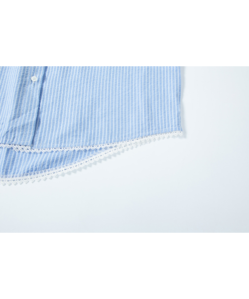 SALAD BAGUNI(サラダバグニ)の「Lace pocket seersucker shirt - blue(シャツ/ブラウス・レディース・その他・FREE)」の6枚目の写真