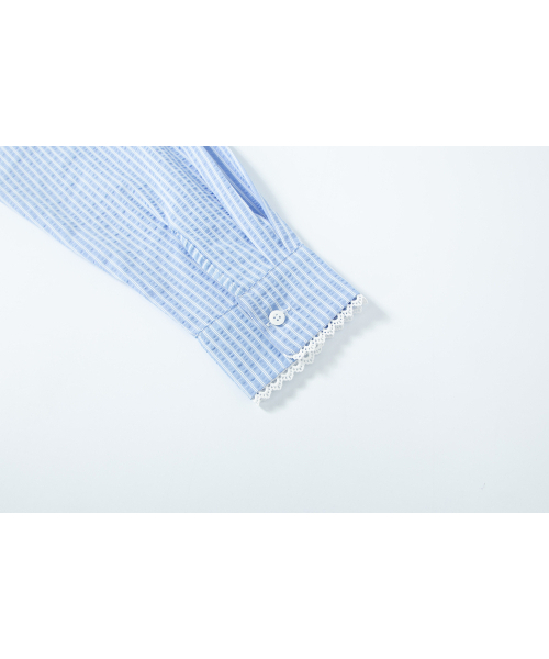 SALAD BAGUNI(サラダバグニ)の「Lace pocket seersucker shirt - blue(シャツ/ブラウス・レディース・その他・FREE)」の7枚目の写真