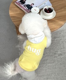 Dalfwin（ダールフィン）の「ペットウェア hug発砲ロゴ 配色フーディ（ペットウェア）」