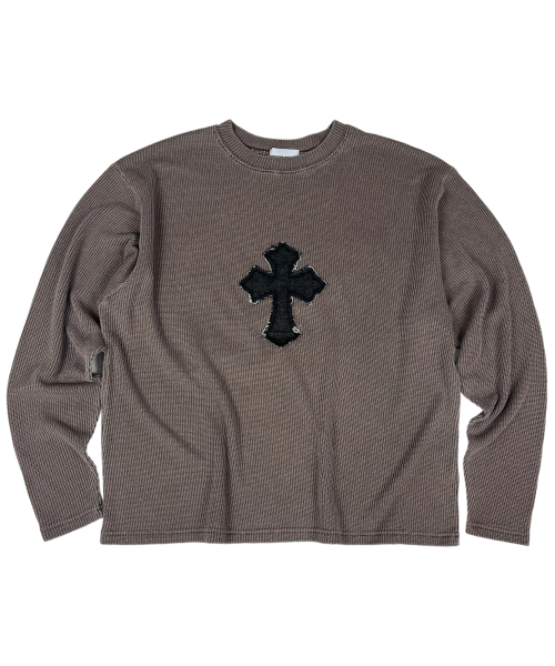 Classic Cross Pigment Oversized Knit (Brown)