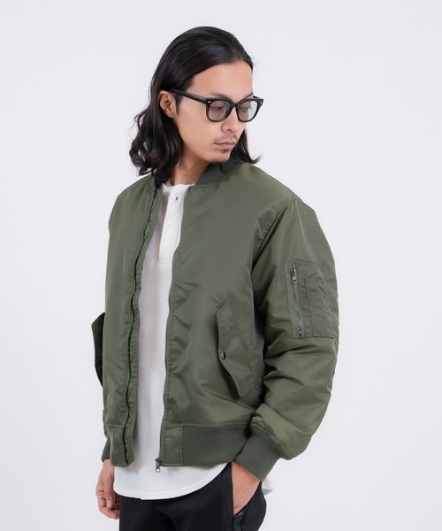 improves（インプローブス）の「ヘビーポリナイロン MA-1ジャケット（MA-1・メンズ・カーキ/ブラック・SMALL/MEDIUM/X-LARGE/LARGE）」の18枚目の写真
