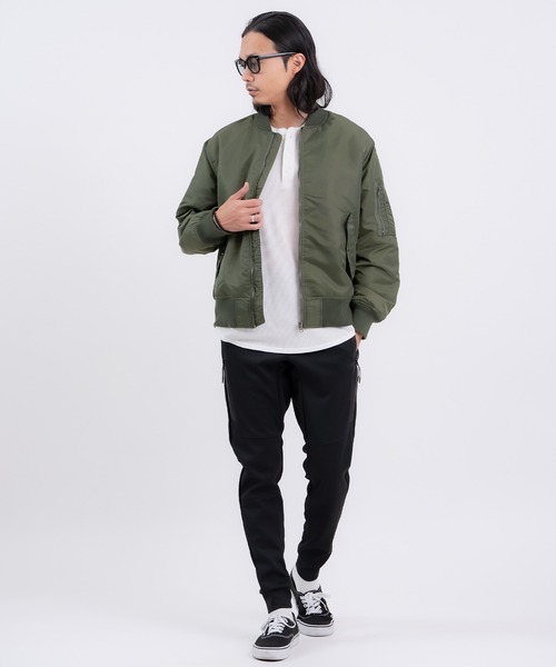 improves（インプローブス）の「ヘビーポリナイロン MA-1ジャケット（MA-1・メンズ・カーキ/ブラック・SMALL/MEDIUM/X-LARGE/LARGE）」の4枚目の写真