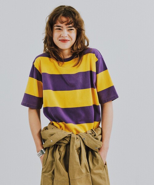 BEAMS BOY カジュアルシャツ F オレンジx紫x黄等(チェック) 【古着】【中古】 今着たい＜BEAMS BOY＞のチェックワークシャツ！｜BEAMS BOY（ビームス
