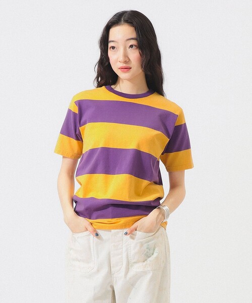 BEAMS BOY カジュアルシャツ F オレンジx紫x黄等(チェック) 【古着】【中古】 鮮やかチェック！シワ知らず！？｜ビームス ボーイ 原宿｜BEAMS