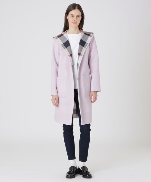 BLUE LABEL CRESTBRIDGE（ブルーレーベルクレストブリッジ）の「クレストブリッジチェックリバーシブルダンボールコーディガン（その他アウター・レディース・パープル/ダークネイビー/ブラック・38）」の3枚目の写真