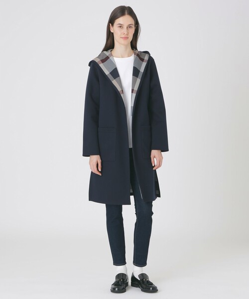 BLUE LABEL CRESTBRIDGE（ブルーレーベルクレストブリッジ）の「クレストブリッジチェックリバーシブルダンボールコーディガン（その他アウター・レディース・パープル/ダークネイビー/ブラック・38）」の2枚目の写真