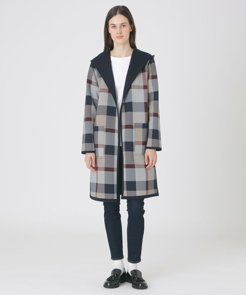 BLUE LABEL CRESTBRIDGE（ブルーレーベルクレストブリッジ）の「クレストブリッジチェックリバーシブルダンボールコーディガン（その他アウター・レディース・パープル/ダークネイビー/ブラック・38）」の15枚目の写真