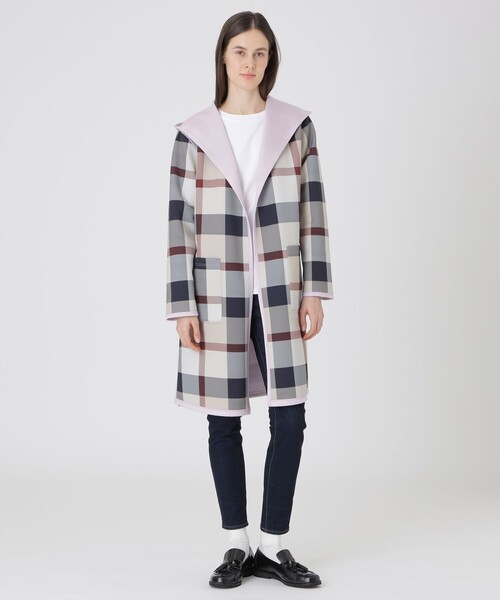 BLUE LABEL CRESTBRIDGE（ブルーレーベルクレストブリッジ）の「クレストブリッジチェックリバーシブルダンボールコーディガン（その他アウター・レディース・パープル/ダークネイビー/ブラック・38）」の22枚目の写真