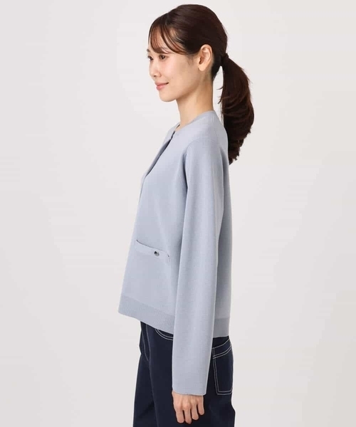 MK MICHEL KLEIN（エムケーミッシェルクラン）の「ジャケットライクニットカーディガン/洗える（カーディガン/ボレロ・レディース・ライトイエロー/ブルーグレー/ホワイト/ネイビー・38）」の13枚目の写真