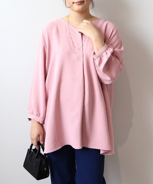 セール】【WEB/一部店舗限定】【LL～6L 大きいサイズ】Vネックブラウス
