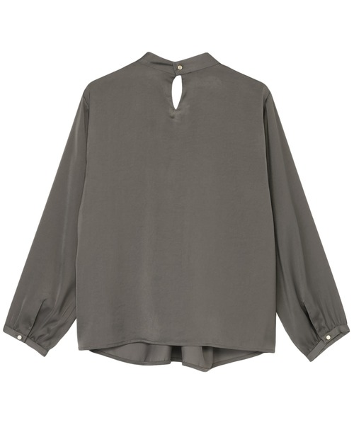 TOKYO SHIRTS(トウキョウシャツ)の「変形タックサテン ブラウス(シャツ/ブラウス・レディース・グレー/ボルドー・M/L)」の4枚目の写真