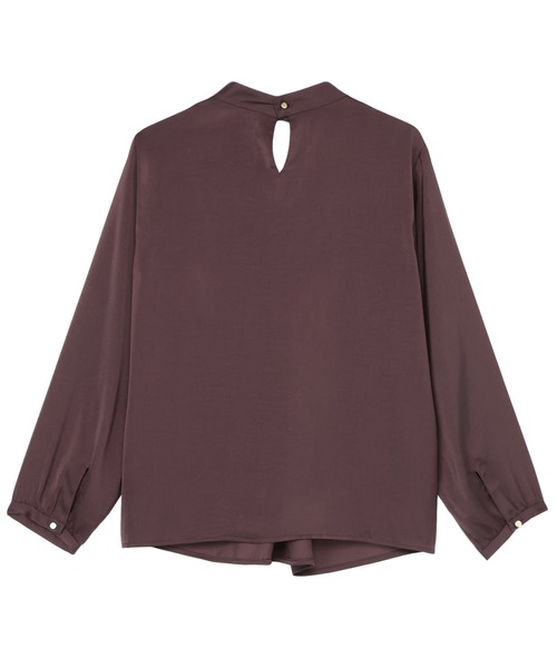 TOKYO SHIRTS(トウキョウシャツ)の「変形タックサテン ブラウス(シャツ/ブラウス・レディース・グレー/ボルドー・M/L)」の9枚目の写真
