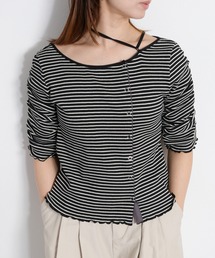 cepo | 袖ギャザーアシメデザインカーディガン(Tシャツ/カットソー)