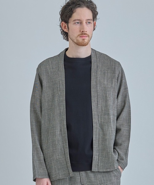 MEN'S BIGI（メンズビギ）の「トリッカーカラミ ノーカラーカーディガン（カーディガン/ボレロ・メンズ・ブラウン系その他/ブラック・03/02）」の2枚目の写真