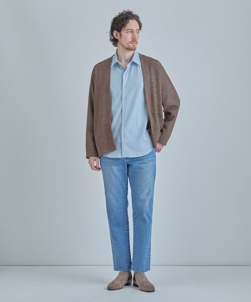 MEN'S BIGI（メンズビギ）の「トリッカーカラミ ノーカラーカーディガン（カーディガン/ボレロ・メンズ・ブラウン系その他/ブラック・03/02）」の5枚目の写真