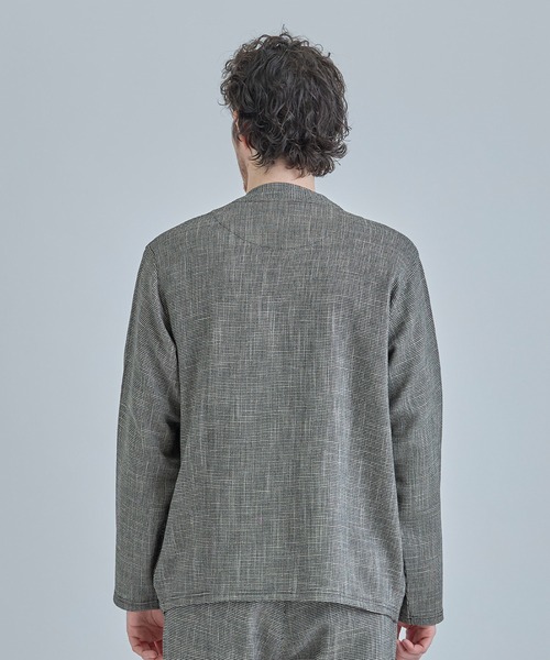 MEN'S BIGI（メンズビギ）の「トリッカーカラミ ノーカラーカーディガン（カーディガン/ボレロ・メンズ・ブラウン系その他/ブラック・03/02）」の4枚目の写真