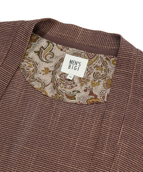 MEN'S BIGI（メンズビギ）の「トリッカーカラミ ノーカラーカーディガン（カーディガン/ボレロ・メンズ・ブラウン系その他/ブラック・03/02）」の6枚目の写真