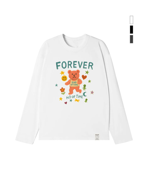 GRAVER（グレーバー）の「[UNISEX] ND OF TIMEロングスリーブTシャツ_3color（Tシャツ/カットソー・レディース・ブラック/チャコール/ホワイト・LARGE/MEDIUM）」の2枚目の写真