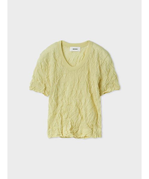MIESROHE(ミースロエ)の「【洗える】ワッシャーニットT(ニット/セーター・レディース・ホワイト/ミント/イエロー/グレー・F)」の19枚目の写真