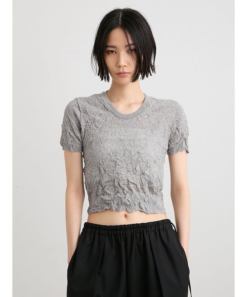 MIESROHE(ミースロエ)の「【洗える】ワッシャーニットT(ニット/セーター・レディース・ホワイト/ミント/イエロー/グレー・F)」の15枚目の写真