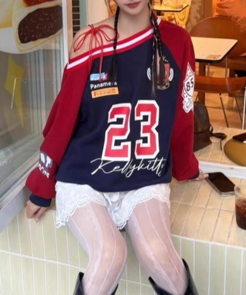 Vipoa(ヴィポア)の「アメリカンオフショスウェット(スウェット・レディース・ネイビー・FREE)」の12枚目の写真