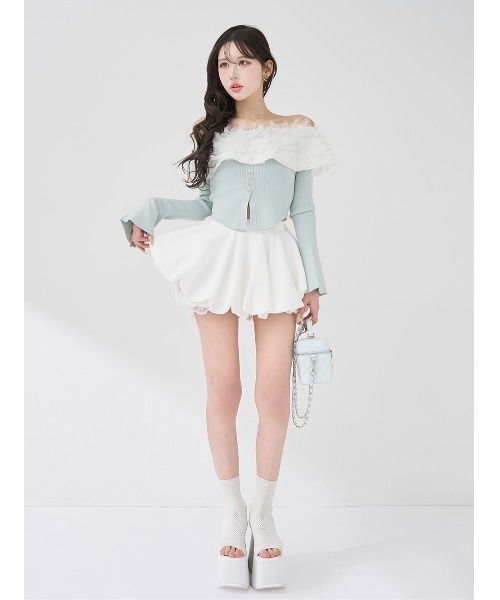 フレアスリーブフラワーオフショルトップス（その他トップス）｜Darich