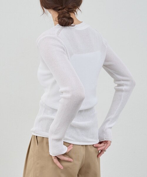 SHENERY（シーナリー）の「ヘンリーネックレイヤードニット（ニット/セーター・レディース・グレー/オフホワイト/イエロー・FREE）」の9枚目の写真