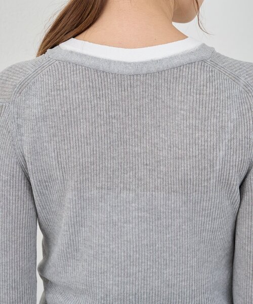 SHENERY（シーナリー）の「ヘンリーネックレイヤードニット（ニット/セーター・レディース・グレー/オフホワイト/イエロー・FREE）」の19枚目の写真