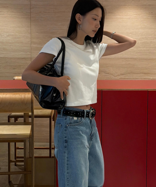 FRIVER07(フリバー07)の「Bottle cotton crop t-shirt_Ivory(Tシャツ/カットソー・レディース・アイボリー・FREE)」の2枚目の写真