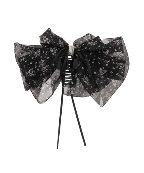 EATME（イートミー）の「フラワーリボンヘアクリップ（バレッタ/ヘアクリップ・レディース・ブラック/アイボリー・FREE）」の11枚目の写真