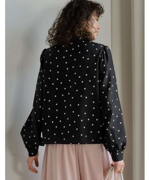 Re:EDIT（リエディ）の「[2026S/S PRE ORDER]マルチウェイドットor無地リボンタイ付きシアーシャツ（シャツ/ブラウス・レディース・ホワイト系その他/ホワイト/イエロー/ブラック系その他/ブラック・LARGE/MEDIUM）」の17枚目の写真