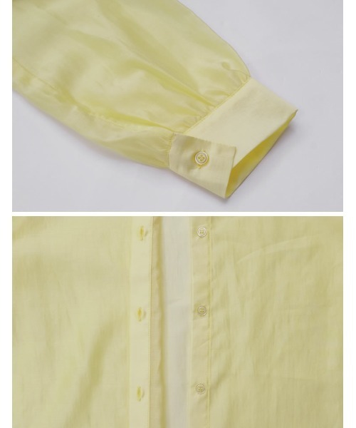 Re:EDIT（リエディ）の「[2026S/S PRE ORDER]マルチウェイドットor無地リボンタイ付きシアーシャツ（シャツ/ブラウス・レディース・ホワイト系その他/ホワイト/イエロー/ブラック系その他/ブラック・LARGE/MEDIUM）」の7枚目の写真
