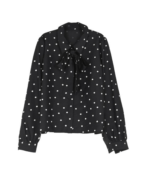 Re:EDIT（リエディ）の「[2026S/S PRE ORDER]マルチウェイドットor無地リボンタイ付きシアーシャツ（シャツ/ブラウス・レディース・ホワイト系その他/ホワイト/イエロー/ブラック系その他/ブラック・LARGE/MEDIUM）」の13枚目の写真