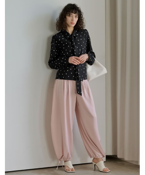 Re:EDIT（リエディ）の「[2026S/S PRE ORDER]マルチウェイドットor無地リボンタイ付きシアーシャツ（シャツ/ブラウス・レディース・ホワイト系その他/ホワイト/イエロー/ブラック系その他/ブラック・LARGE/MEDIUM）」の16枚目の写真