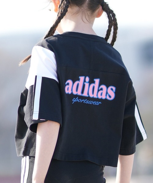 adidas(アディダス)の「adidas/アディダス 半袖 Tシャツ キッズ G CB SS Tシャツ WH096(Tシャツ/カットソー・キッズ・ブラック/ライトブルー/ライラック・140cm/150cm/130cm)」の1枚目の写真