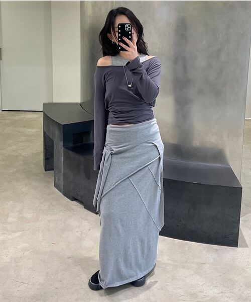 DIAGONAL(ダイアゴナル)の「LOOSE SHIRRING TOP (charcoal)(Tシャツ/カットソー・レディース・その他・FREE)」の10枚目の写真