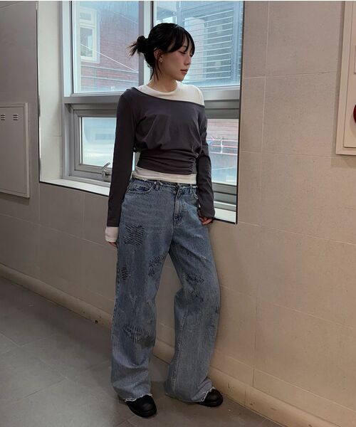 DIAGONAL(ダイアゴナル)の「LOOSE SHIRRING TOP (charcoal)(Tシャツ/カットソー・レディース・その他・FREE)」の11枚目の写真