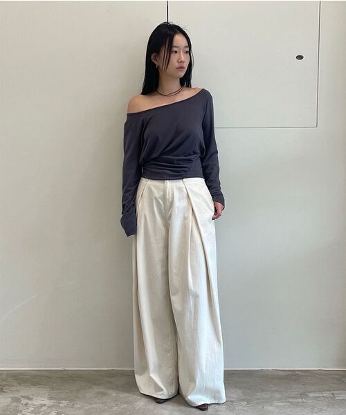 DIAGONAL(ダイアゴナル)の「LOOSE SHIRRING TOP (charcoal)(Tシャツ/カットソー・レディース・その他・FREE)」の14枚目の写真