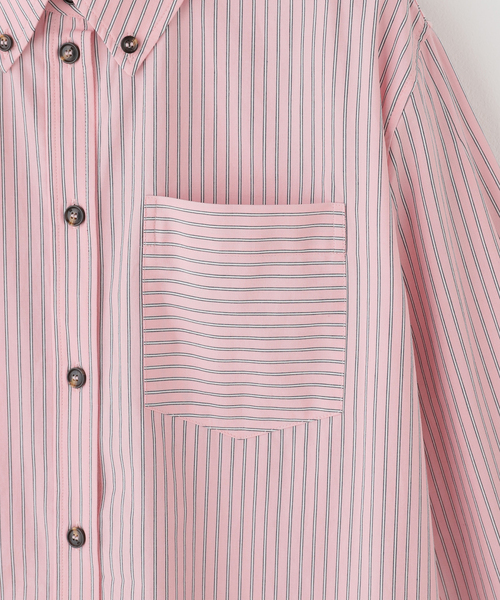 【新品】GANNI ガニー　ピンク シャーリング 長袖シャツ GANNI（ガニー）の「GANNI / ガニー Oxford Stripe Shirt（シャツ