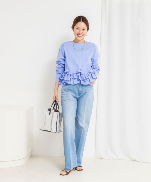 NOLLEY’S（ノーリーズ）の「【WEB限定】ウォッシャブルペプラムフリル2WAYブラウス（シャツ/ブラウス・レディース・ブルー系その他3/オフホワイト・FREE）」の17枚目の写真