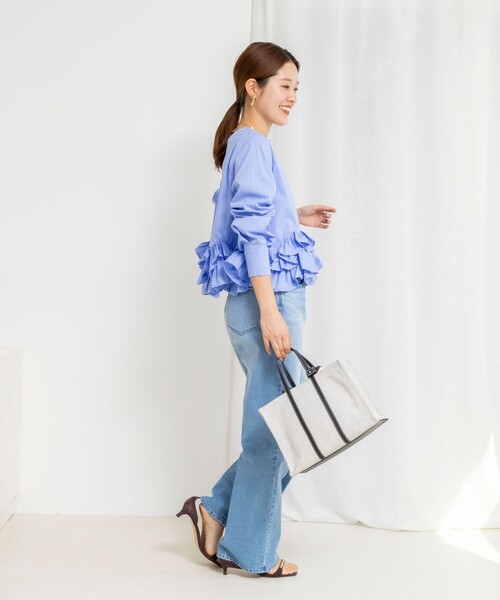 NOLLEY’S（ノーリーズ）の「【WEB限定】ウォッシャブルペプラムフリル2WAYブラウス（シャツ/ブラウス・レディース・ブルー系その他3/オフホワイト・FREE）」の18枚目の写真