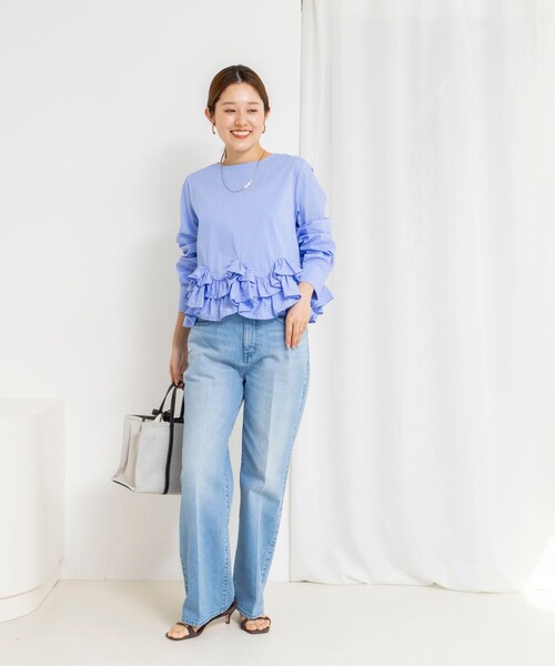 NOLLEY’S（ノーリーズ）の「【WEB限定】ウォッシャブルペプラムフリル2WAYブラウス（シャツ/ブラウス・レディース・ブルー系その他3/オフホワイト・FREE）」の20枚目の写真