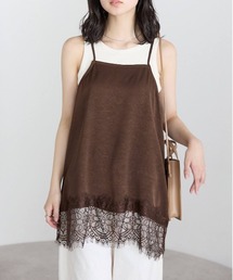 pocket（ポケット）の「裾レースサテンキャミ（キャミソール）」