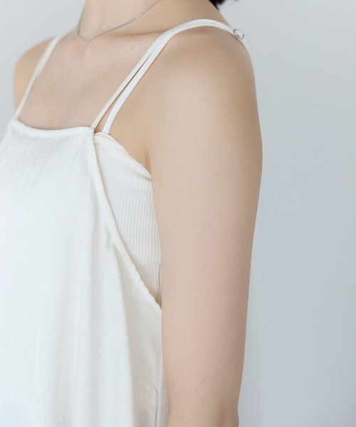 pocket（ポケット）の「裾レースサテンキャミ（キャミソール・レディース・アイボリー/ブラック・FREE）」の9枚目の写真