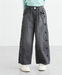 QUNTSTYLE（キュントスタイル）の「リボン刺しゅうデニムワイドパンツ　<綿100％>（デニムパンツ）」