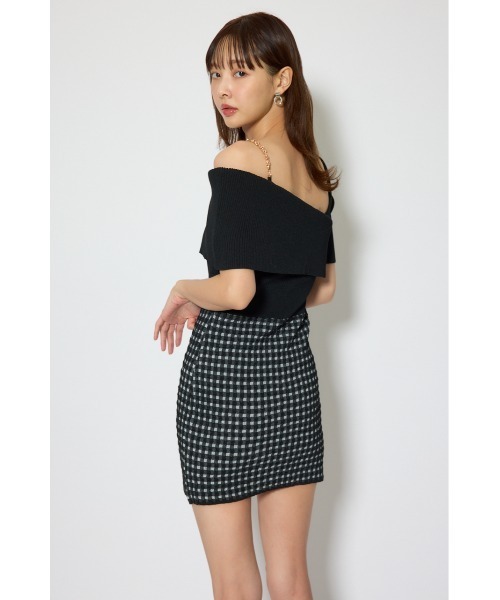 rienda(リエンダ)の「アシンメトリーツイードミニニットワンピース 春服(ワンピース・レディース・ブルー/ブラック/ホワイト・FREE)」の17枚目の写真